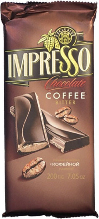 Шоколад Impresso Горький с кофейной начинкой 200г