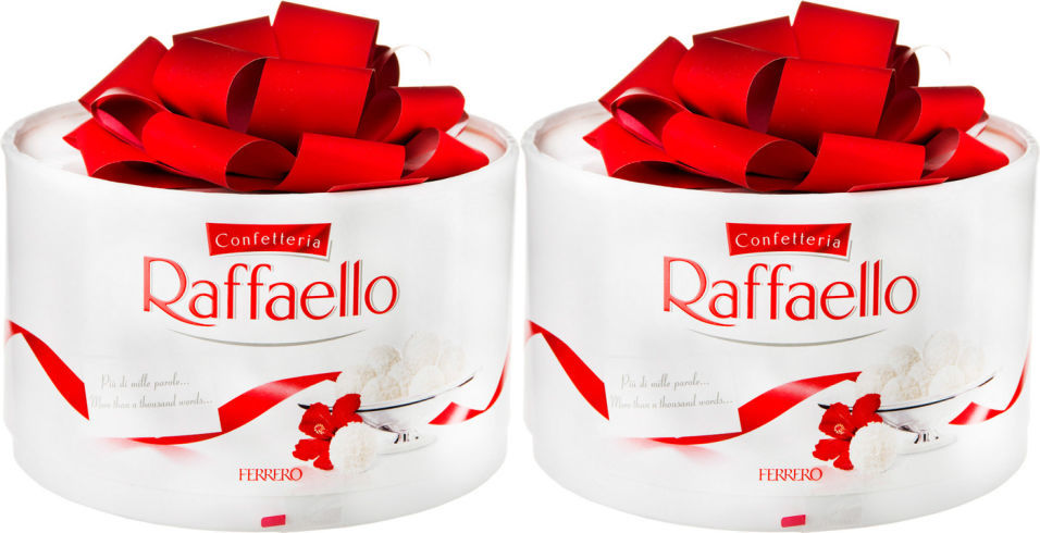 Конфеты Raffaello с цельным миндальным орехом в кокосовой обсыпке 200г (упаковка 2 шт.)