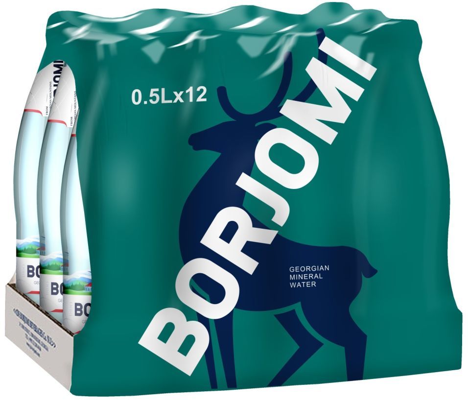 Вода Borjomi минеральная лечебно-столовая газированная 500мл (упаковка 12 шт.)