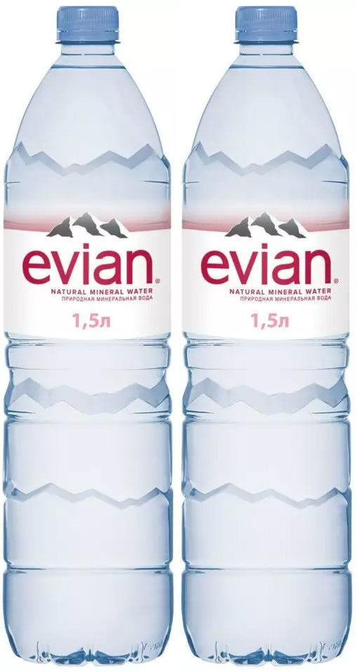 Вода Evian минеральная столовая негазированная 1.5л (упаковка 6 шт.)