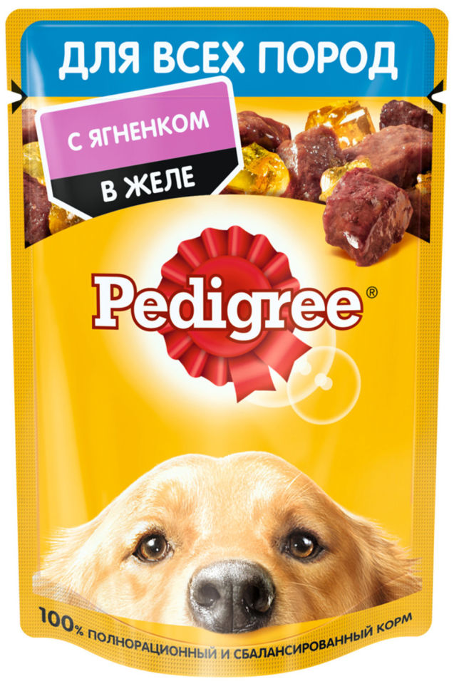 Корм для собак Pedigree с ягненком в желе 85г