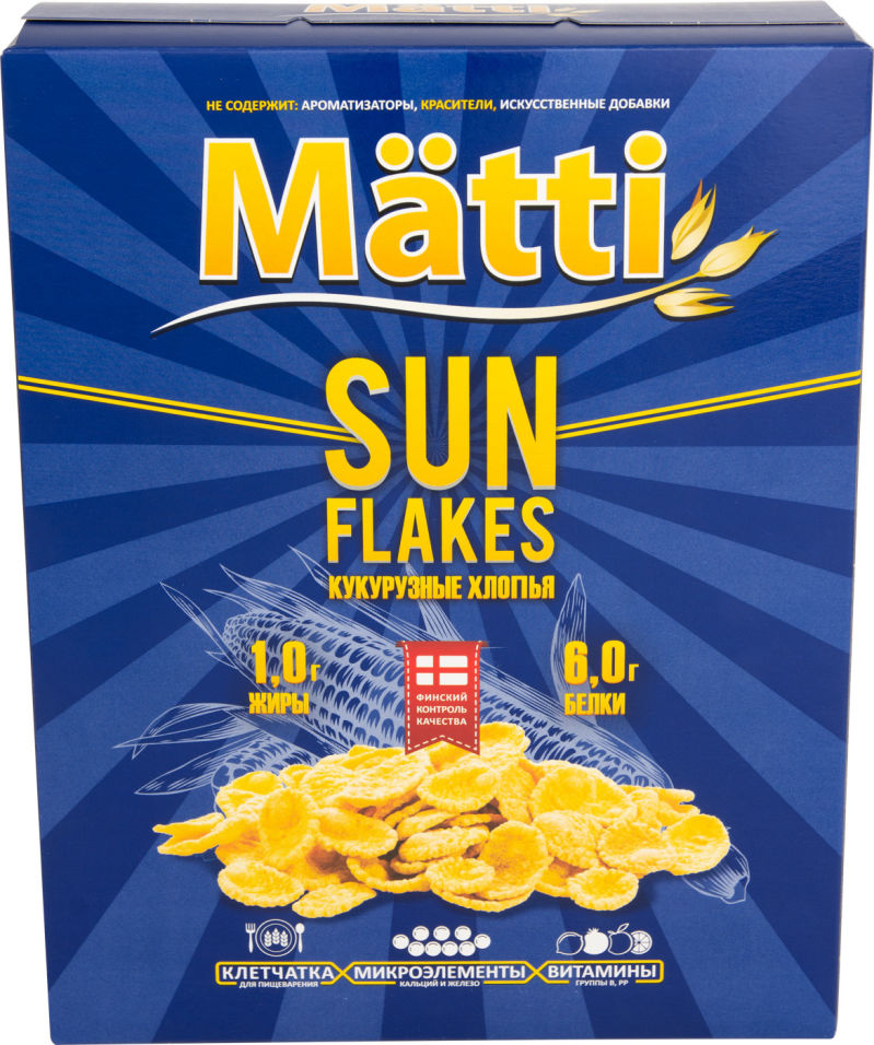 Хлопья Matti Sun Flakes кукурузные 250г