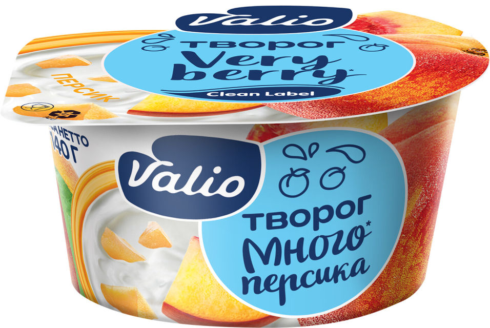 Творог Valio мягкий с персиком 3.5% 140г
