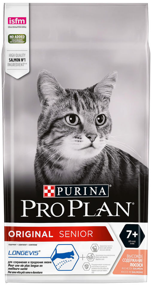 Сухой корм для кошек Pro Plan Adult 7+ с лососем 1.5кг
