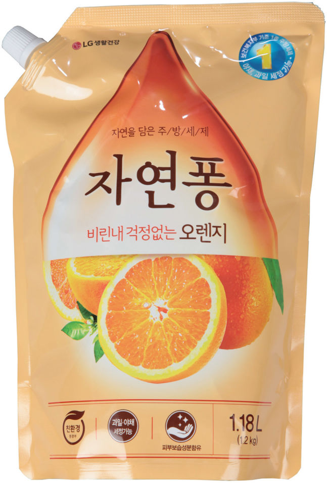 Средство для мытья посуды Natural Pong Orange 1.18л
