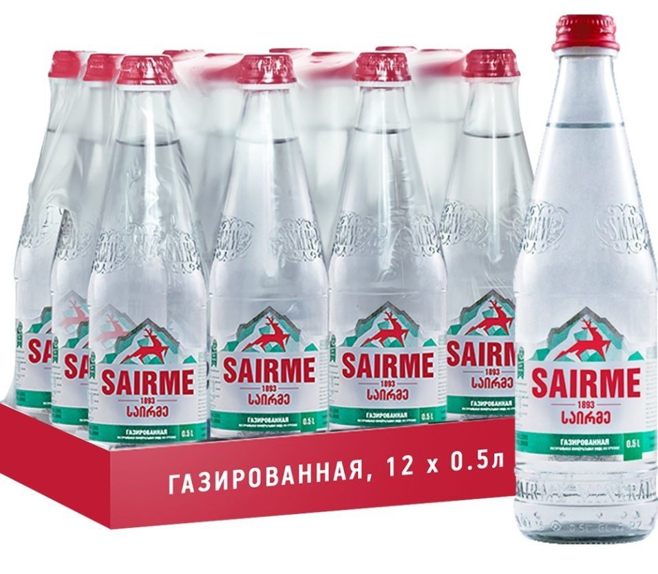 Вода Sairme Лечебно-столовая газированная 500мл (упаковка 6 шт.)