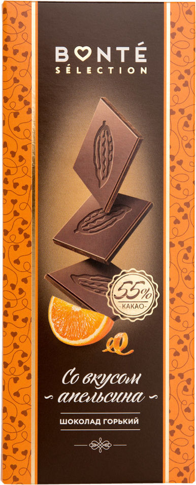 Шоколад Bonte Sweets Горький со вкусом апельсина 55% 90г