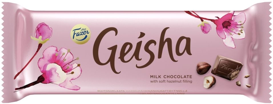 Шоколад Fazer Geisha Love молочный с начинкой из тертого ореха 100г