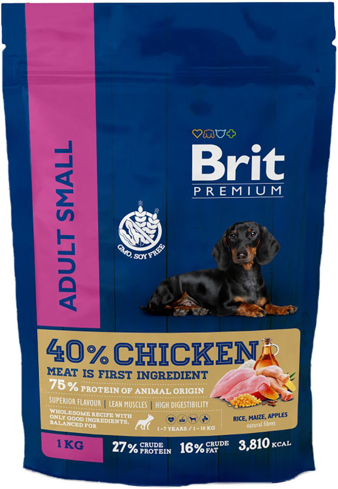 Лакомство для собак Brit Premium Dog Adult Small с курицей 1000г
