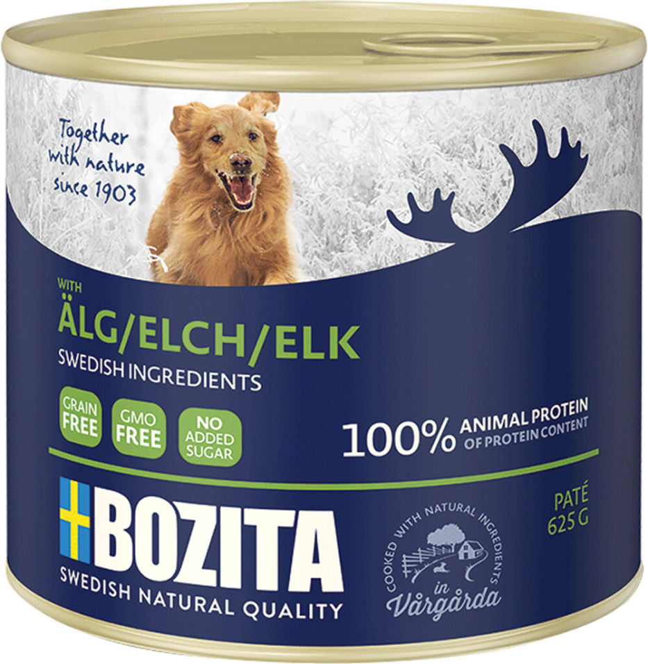 Корм для собак Bozita Elk мясной паштет с лосем 625г (упаковка 6 шт.)