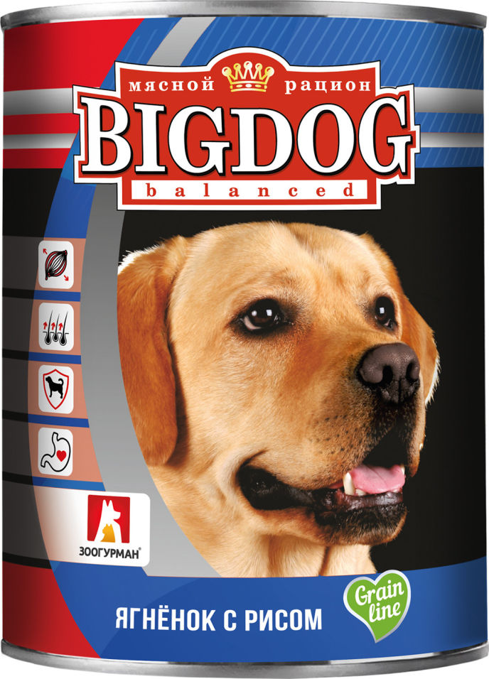 Корм для собак Зоогурман Big Dog balanced Ягненок с рисом 850г