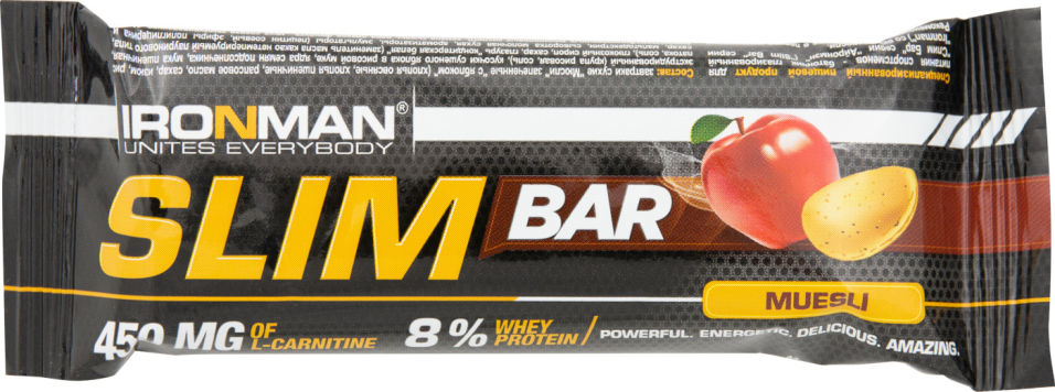 Батончик протеиновый ironMan Slim Bar со вкусом мюсли 50г