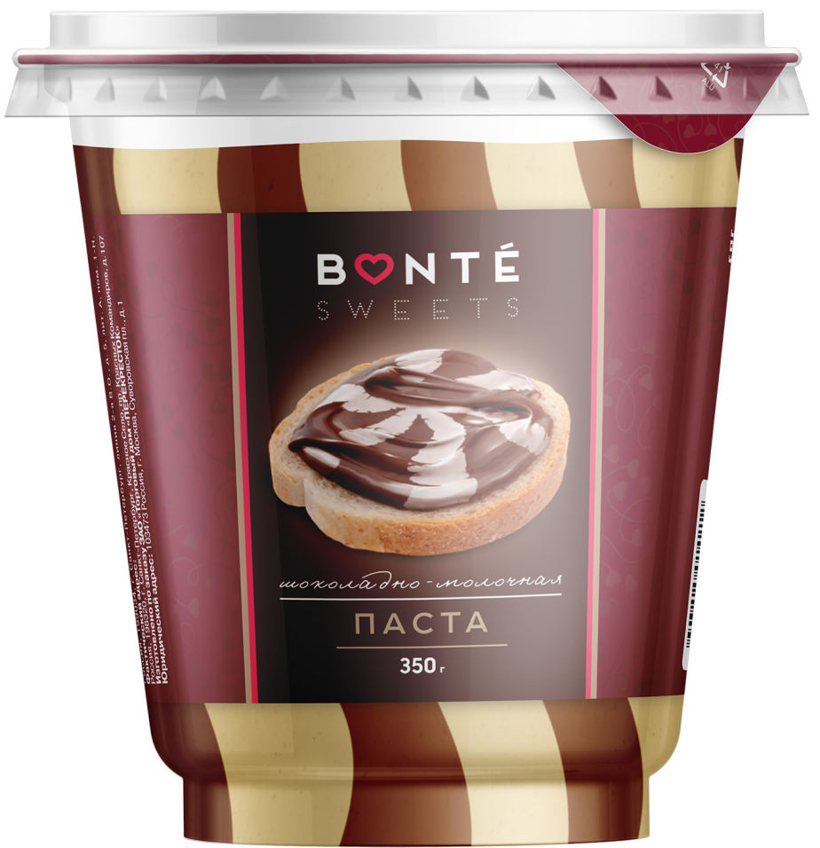 Паста Bonte Sweets Шоколадно-молочная 350г (упаковка 3 шт.)