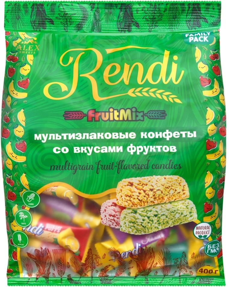 Конфеты Rendi мультизлаковые Fruit mix 400г