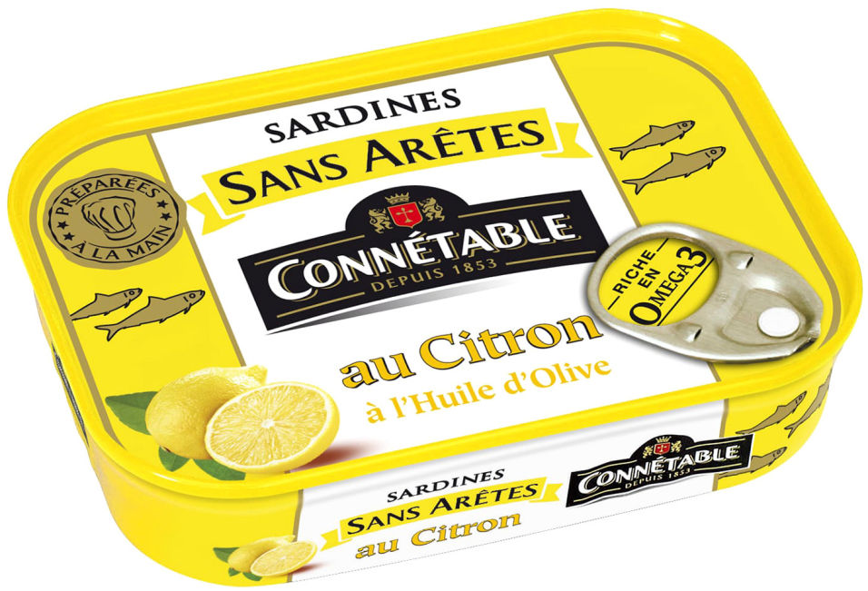Сардины Connetable без костей в оливковом масле с лимоном 140г