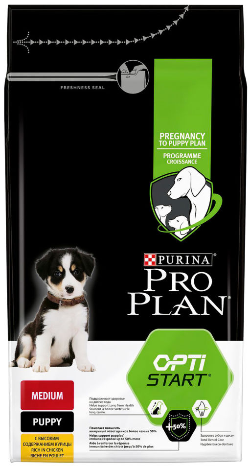 Сухой корм для щенков Pro Plan Optistart Medium Puppy с курицей 1.5кг Сухой корм для щенков Pro Plan Optistart Medium Puppy с курицей 1.5кг