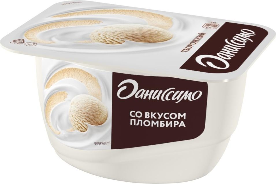 Продукт творожный Даниссимо со вкусом пломбира 5.4% 130г