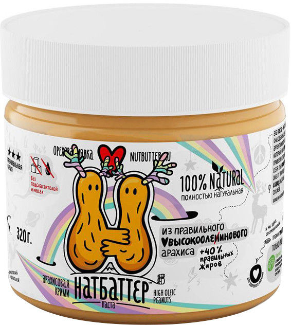 Паста Натбаттер арахисовая высокоолеиновая 320г