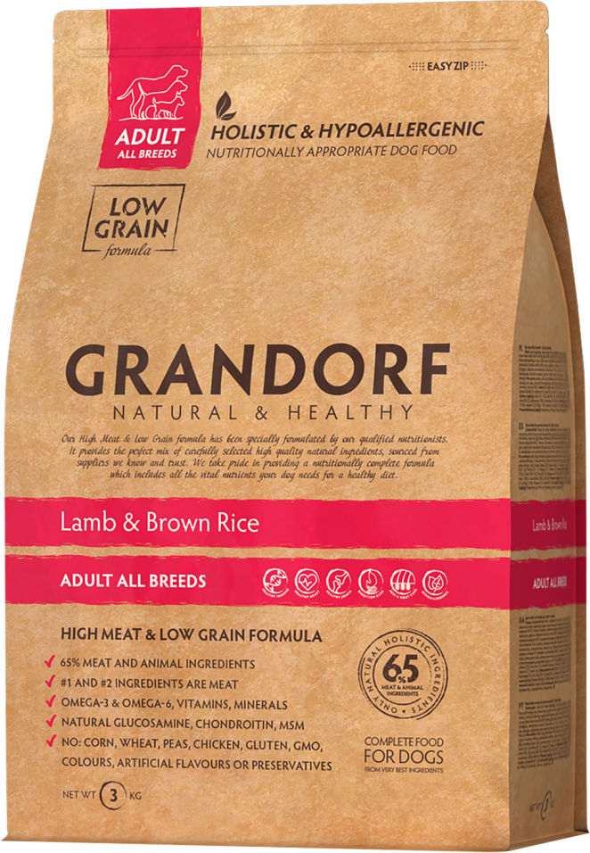 Сухой корм для собак Grandorf Adult all Ягненок с рисом 3кг Сухой корм для собак Grandorf Adult all Ягненок с рисом 3кг
