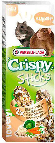 Лакомство для грызунов Versele-Laga Crispy палочки с рисом и овощами 2шт*55г