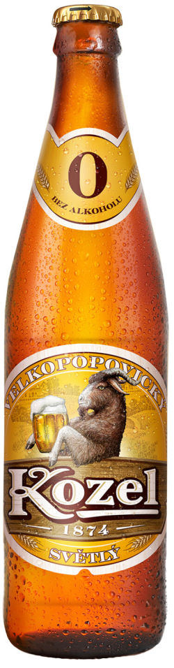 Пиво Velkopopovicky Kozel светлое безалкогольное 0.5% 450мл