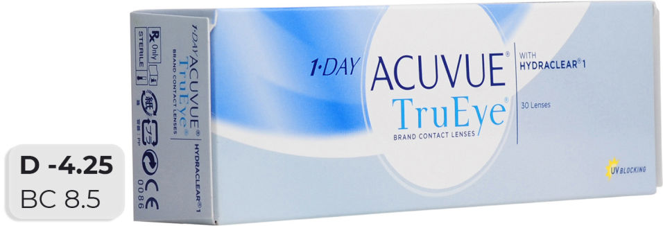 Отзывы о Контактные линзы Acuvue TruEye with HydraClear Однодневные -4.25/14.2/8.5 30шт Отзывы о Контактные линзы Acuvue TruEye with HydraClear Однодневные -4.25/14.2/8.5 30шт
