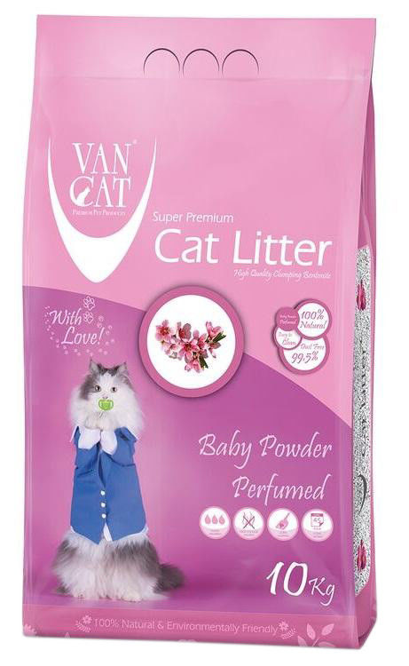 Наполнитель для кошачьего туалета Van Cat Baby Powder с ароматом детской присыпки 10кг Наполнитель для кошачьего туалета Van Cat Baby Powder с ароматом детской присыпки 10кг