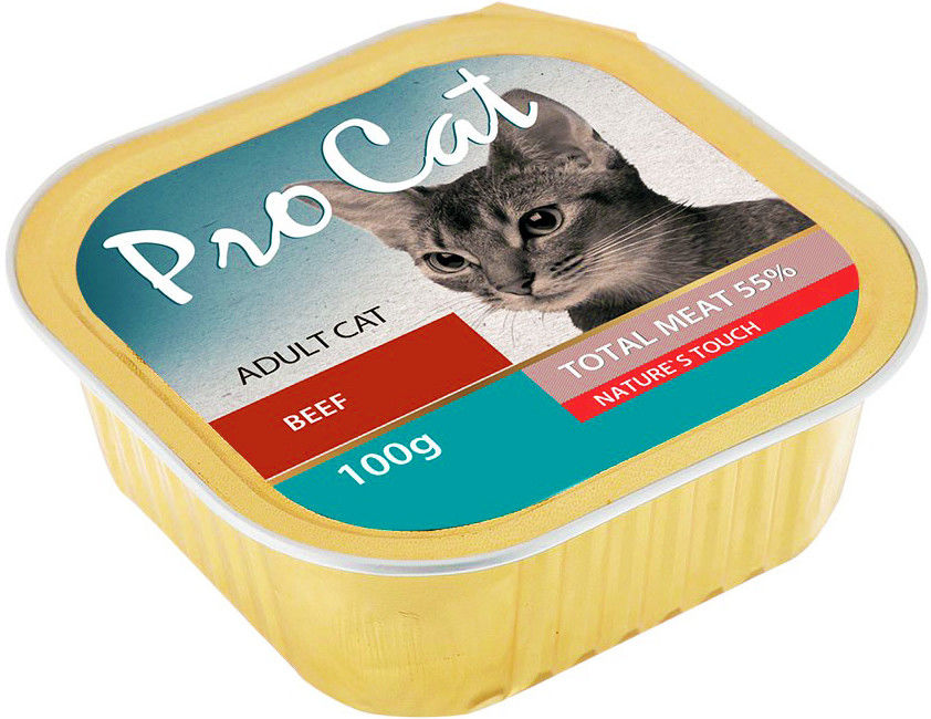 Корм для кошек Pro Cat Говядина 100г Корм для кошек Pro Cat Говядина 100г
