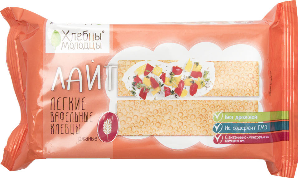 Хлебцы Молодцы Лайт ржаные без дрожжей 70г