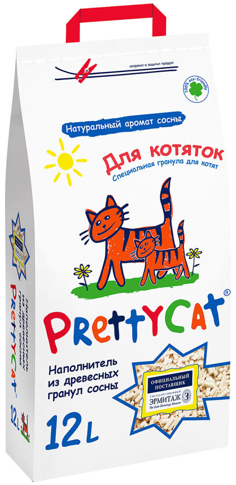 Наполнитель для котят PrettyCat Wood Granules 12л