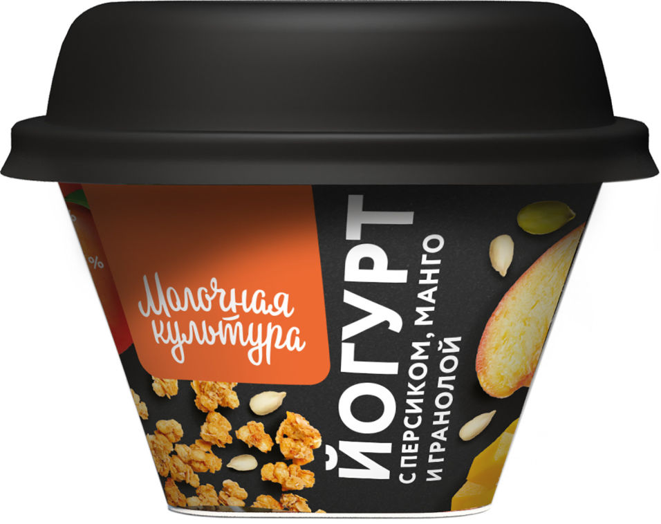 Йогурт Молочная культура с персиком манго и гранолой 2.7-3.5% 215г