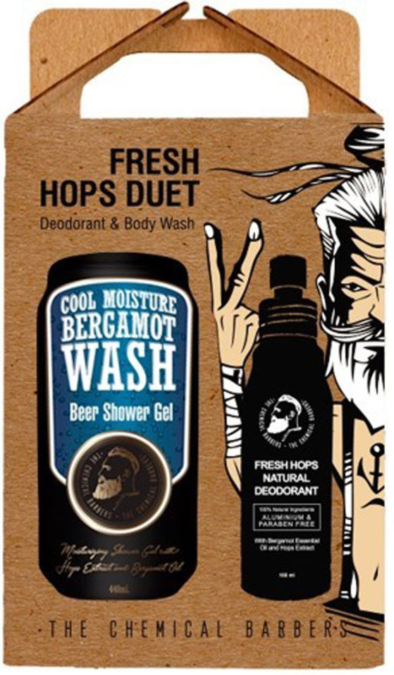 Подарочный набор The Chemical Barbers Дуэт Свежего Хмеля Дезодорант Хмель&Грейпфрут 100мл и Гель-шампунь для душа Хмель&