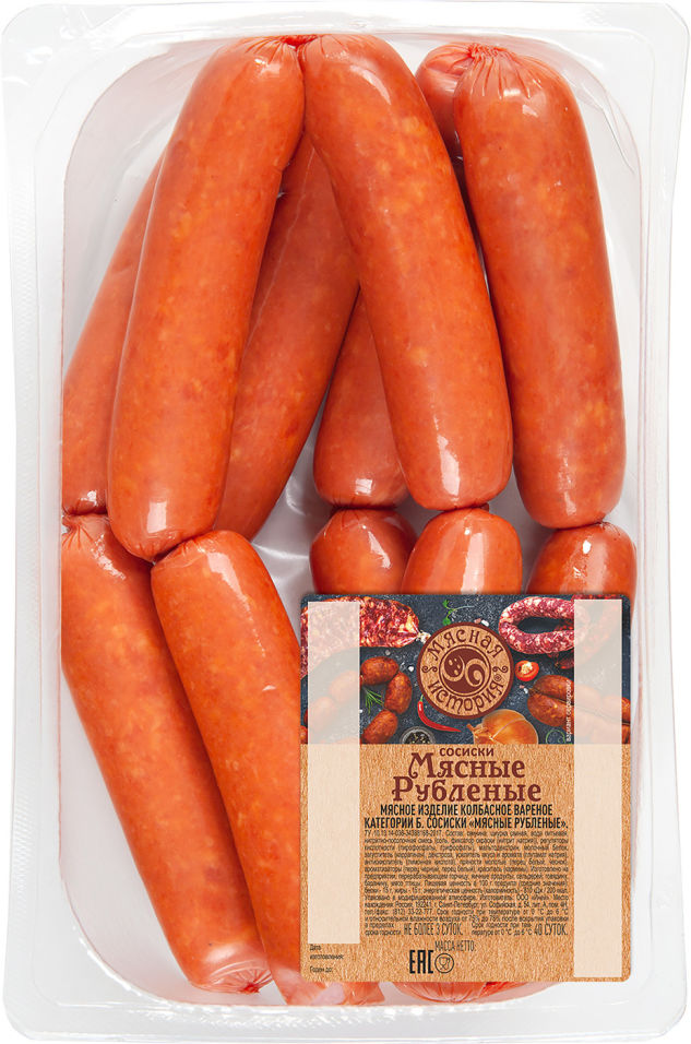 Сосиски Мясная история Рубленые 1кг