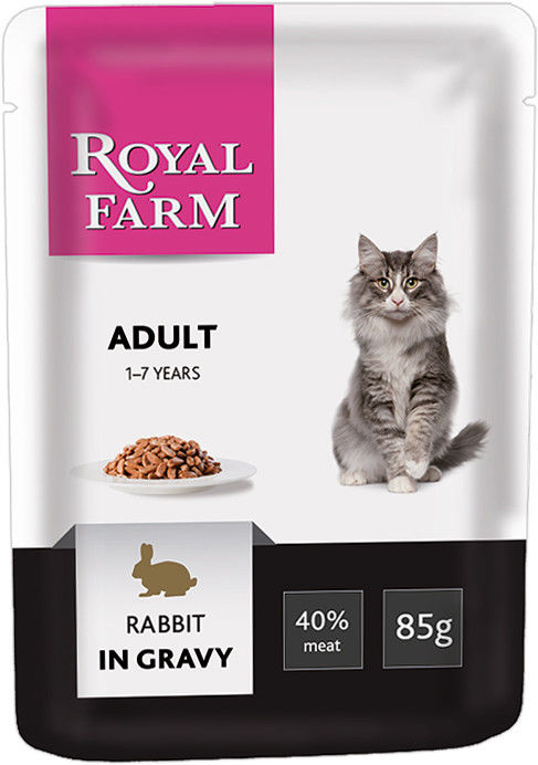 Корм для кошек Royal Farm Кролик в соусе 85г Корм для кошек Royal Farm Кролик в соусе 85г