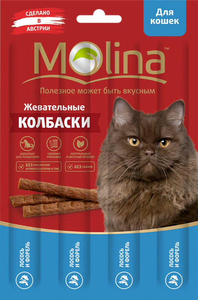 Лакомство для кошек Molina Лосось-форель 20г Лакомство для кошек Molina Лосось-форель 20г