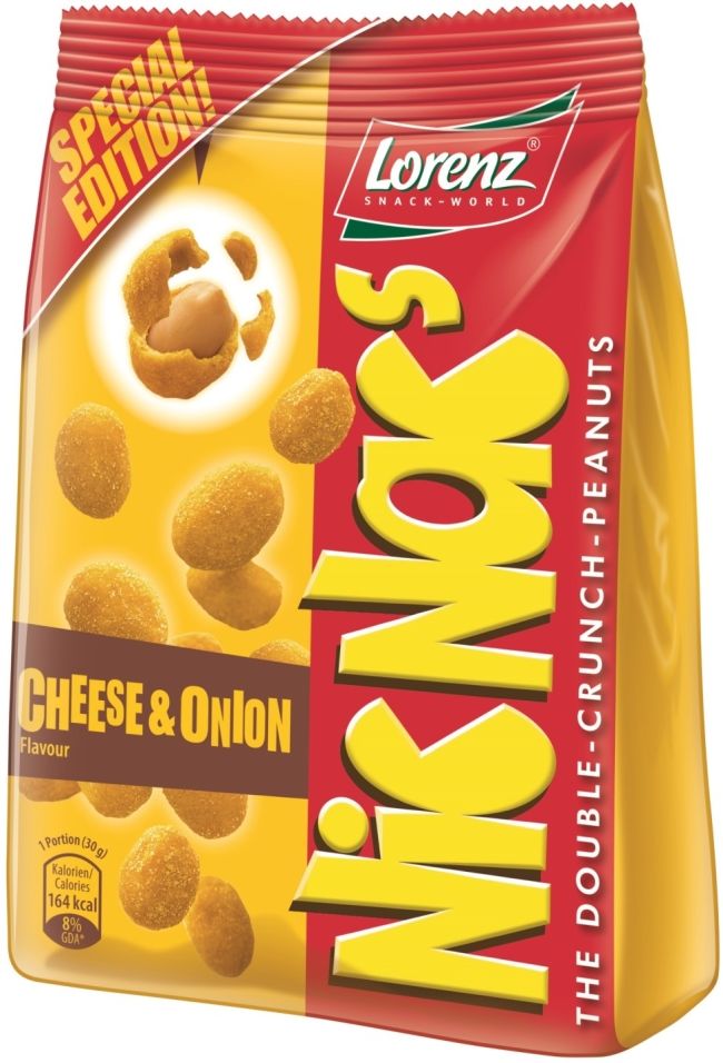 Арахис Lorenz Nic Nacs в хрустящей оболочке со вкусом сыра и лука 110г