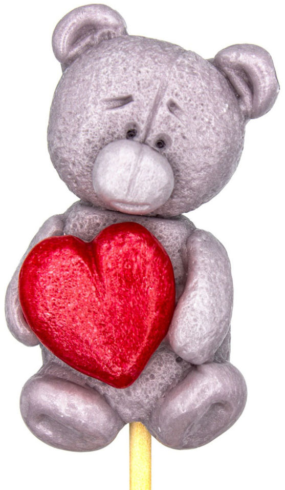 Карамель Pirat Marmelad фигурная цветная на палочке Мишка Серый 45г