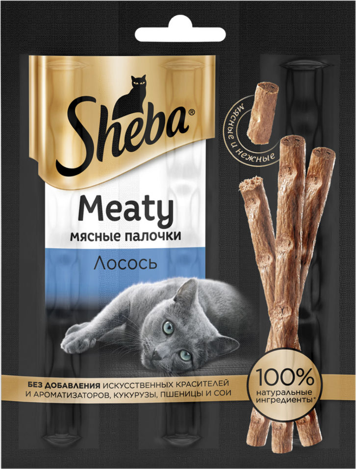 Лакомство для кошек Sheba Meaty мясные палочки Лосось 3*4г