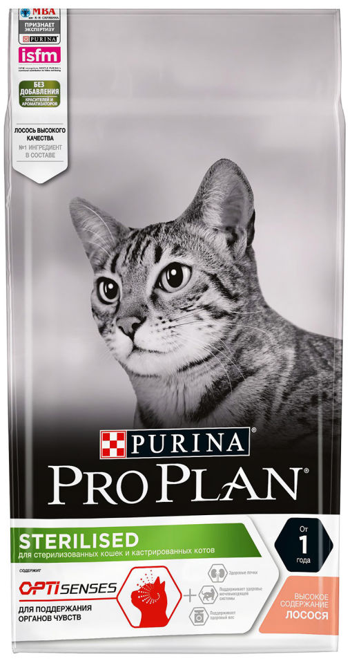 Сухой корм для кошек Pro Plan Optisenses Sterilised с лососем 1.5кг Сухой корм для кошек Pro Plan Optisenses Sterilised с лососем 1.5кг