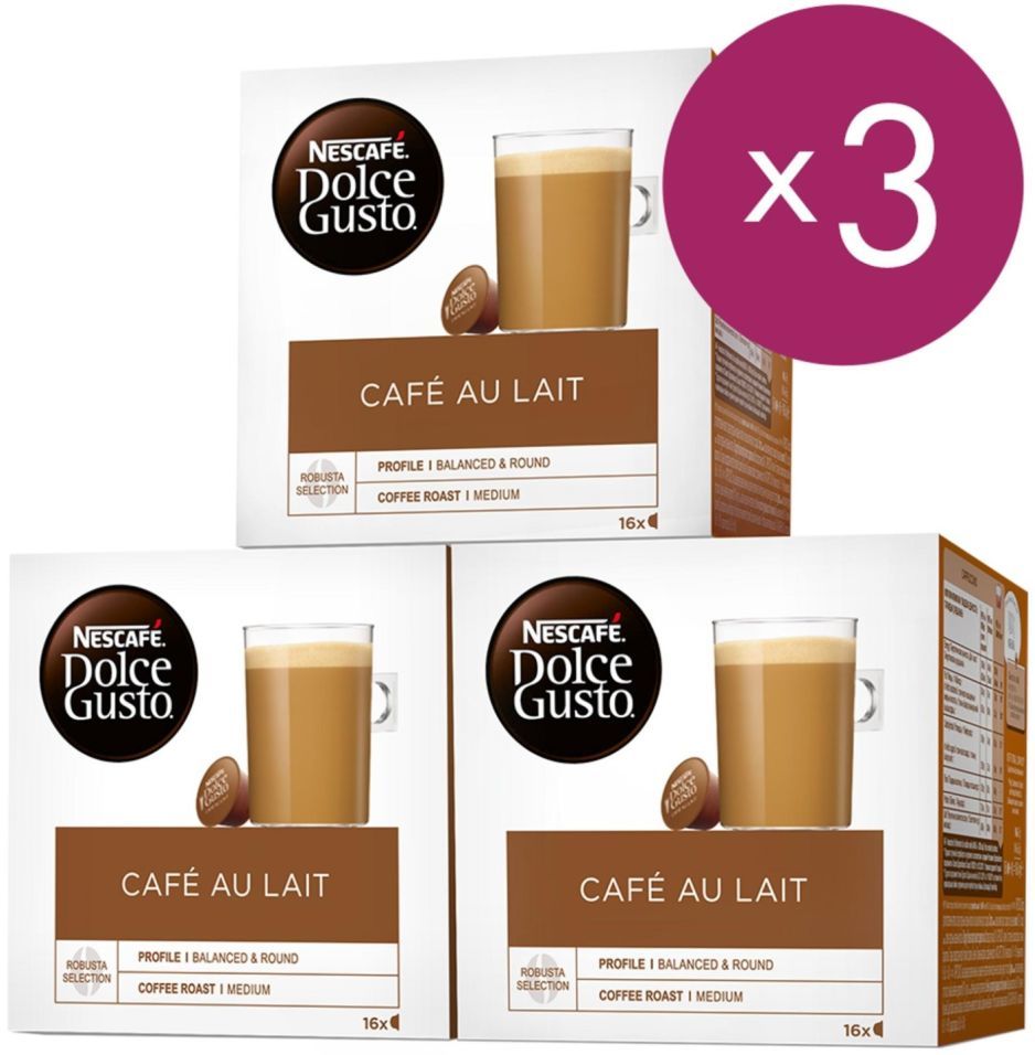 Кофе в капсулах Nescafe Dolce Gusto Cafe Au Lait 16шт (упаковка 3 шт.)