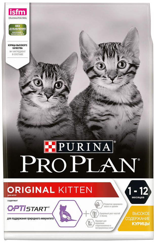 Сухой корм для котят Purina Pro Plan Original Kitten с курицей3кг Сухой корм для котят Purina Pro Plan Original Kitten с курицей3кг