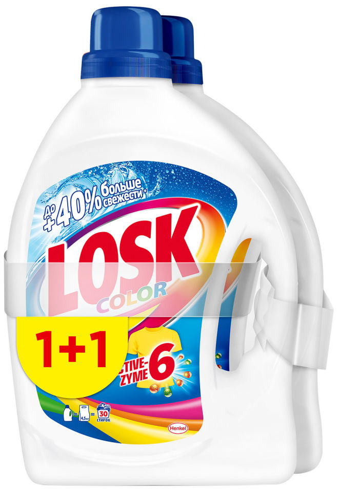 Гель для стирки цветного белья Losk Active 6 Gel Color 2*1.95л