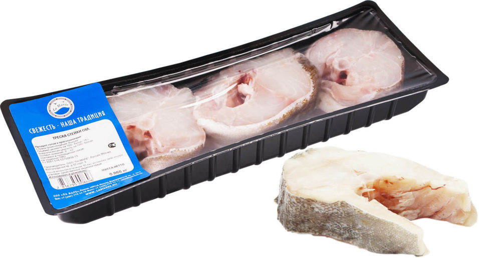 Треска Ла Маре стейк охлажденный 0.6-0.9кг