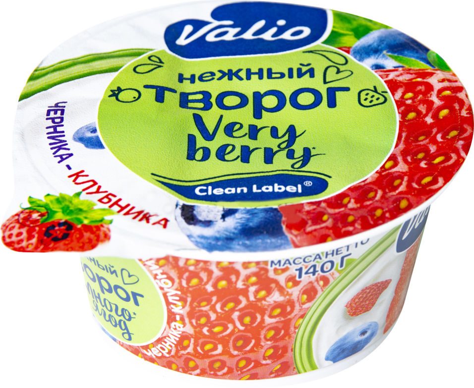 Творог Valio c черникой и клубникой 3.5% 140г
