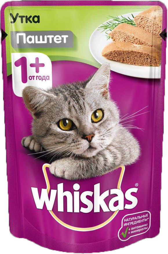 Корм для кошек Whiskas Паштет с уткой 85г Корм для кошек Whiskas Паштет с уткой 85г