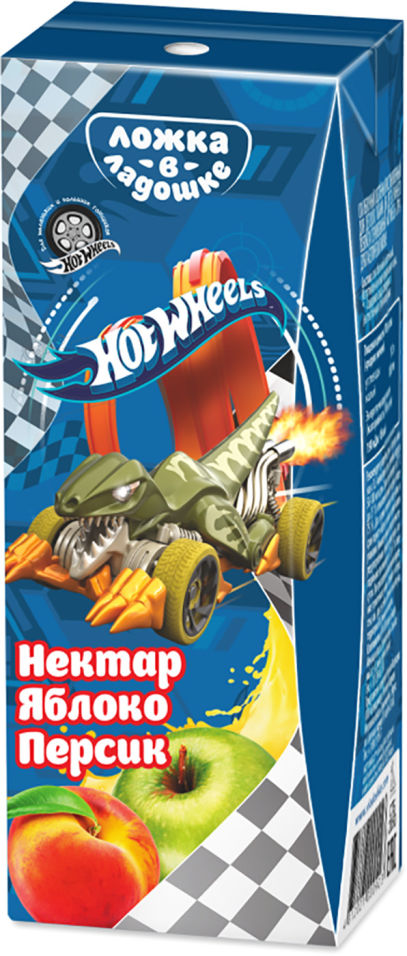 Сок Ложка в ладошке Hot Wheels Яблоко и Персик 200мл