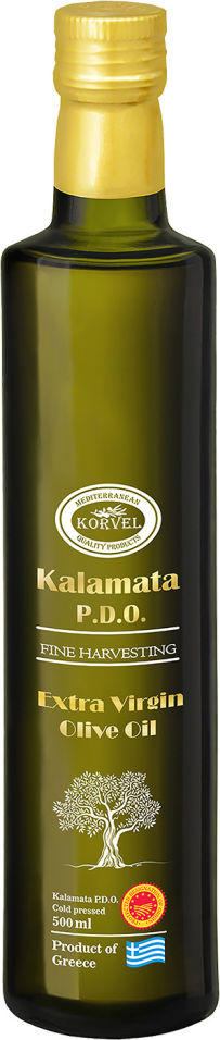 Масло оливковое KORVEL Extra Virgin P.D.O. Каламата 500 мл