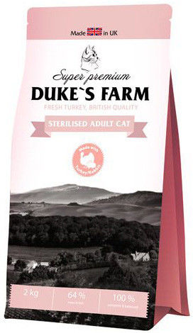 Сухой корм для кошек Dukes Farm Индейка с кроликом 2кг