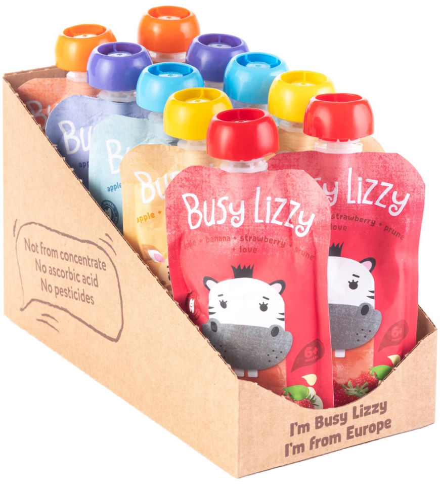 Пюре Busy Lizzy Микс с 6 месяцев 10шт*100г