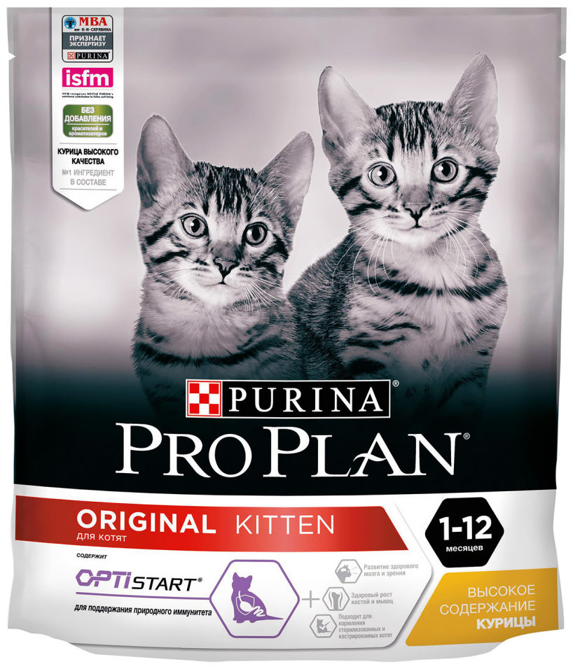 Сухой корм для котят Purina Pro Plan Original Kitten с курицей 400г Сухой корм для котят Purina Pro Plan Original Kitten с курицей 400г